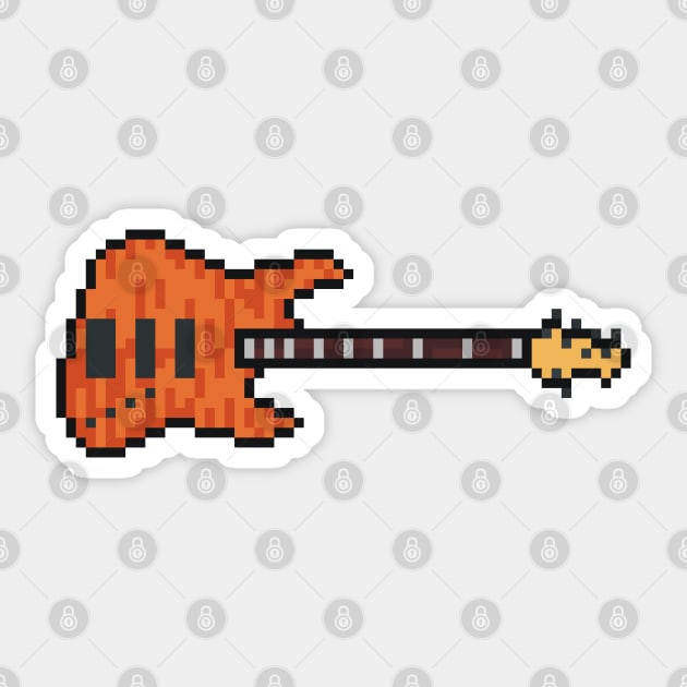 Pixel NYC Orange Striped Bass Guitar Sticker by gkillerb